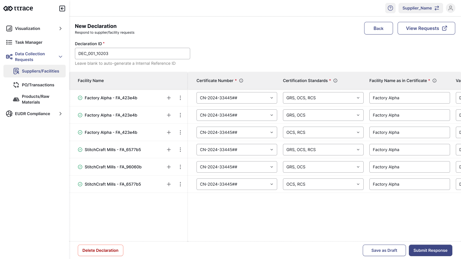Explicit reuse confirmation — before any certificate is pulled into a new compliance context, scope and applicability are confirmed.